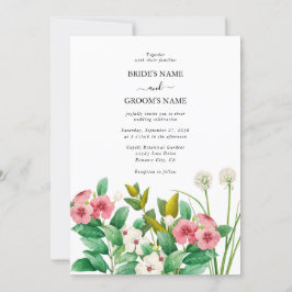 Wilde bloemen Waterverf bruiloft Periwinkle Kaart