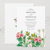 Wilde bloemen Waterverf bruiloft Periwinkle Kaart (Voorkant / Achterkant)