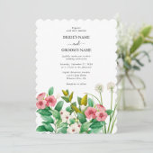 Wilde bloemen Waterverf bruiloft Periwinkle Kaart (Staand voorkant)