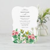 Wilde bloemen Waterverf bruiloft Periwinkle Kaart (Staand voorkant)