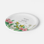 Wilde bloemen Waterverf bruiloft Periwinkle Papieren Bordje (Gekanteld)