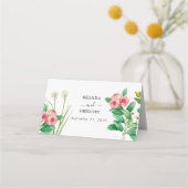 Wilde bloemen Waterverf bruiloft Periwinkle Plaatskaartje (Achterkant)