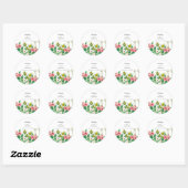 Wilde bloemen Waterverf bruiloft Periwinkle Ronde Sticker (Vel)