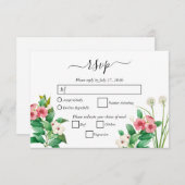 Wilde bloemen Waterverf bruiloft Periwinkle RSVP Kaartje (Voorkant / Achterkant)