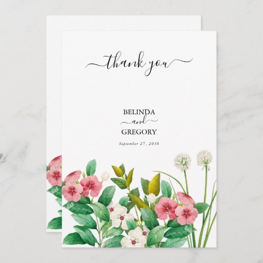 Wilde bloemen Waterverf bruiloft Periwinkle Save The Date (Voorkant / Achterkant)