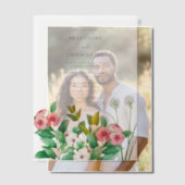 Wilde bloemen Waterverf bruiloft Periwinkle Vellum Uitnodigingen (Offset (Koppel))