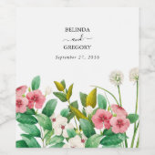 Wilde bloemen Waterverf bruiloft Periwinkle Wijn Etiket (Enkel label)