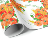 Wilde bloemen waterverf cadeaupapier (Rol Hoek)