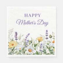 Wilde bloemen Waterverf Grens Happy Moederdag