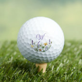 Wilde bloemen Waterverf Grensmonogram Golfballen (Insitu Shirt)