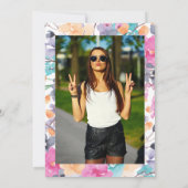 Wilde bloemen waterverf hallo floral chic foto kaart (Achterkant)