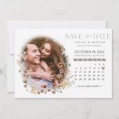 Wilde bloemen Waterverf Kalender en Foto's Save The Date (Voorkant)