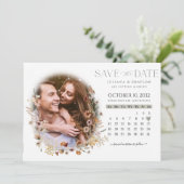 Wilde bloemen Waterverf Kalender en Foto's Save The Date (Staand voorkant)