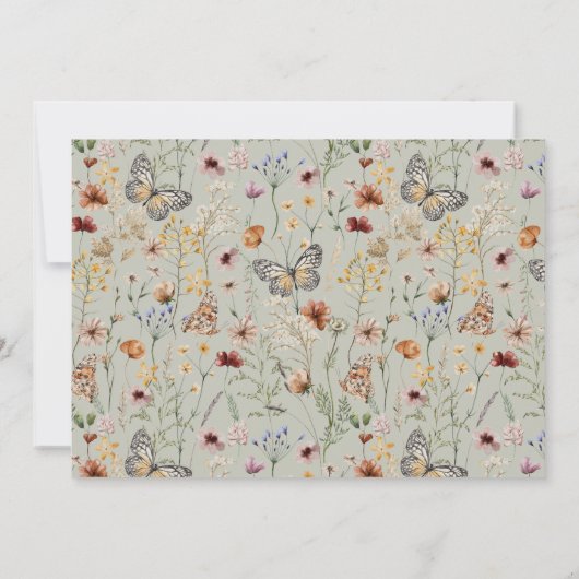 Wilde bloemen Waterverf Kalender en Foto's Save The Date (Achterkant)