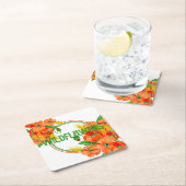 Wilde bloemen waterverf kartonnen onderzetters (Insitu)