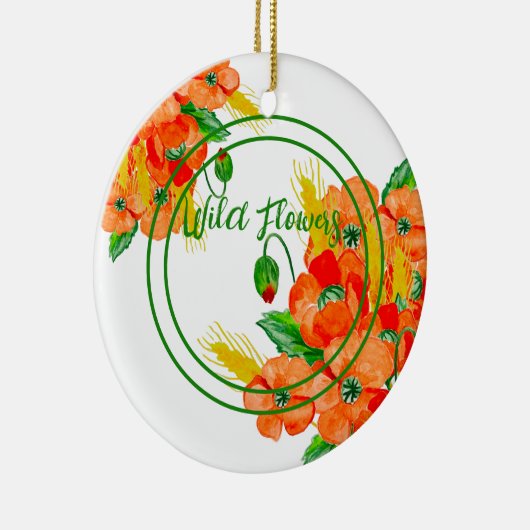 Wilde bloemen waterverf keramisch ornament (Rechts)