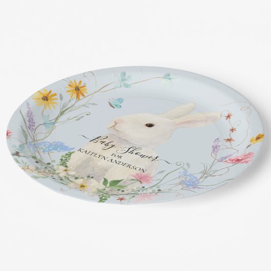 Wilde bloemen Waterverf Konijnenbietenvlinder Papieren Bordje (Gekanteld)