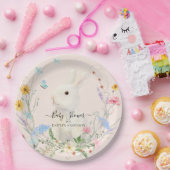 Wilde bloemen Waterverf Konijnenvinvis Papieren Bordje (Feest)