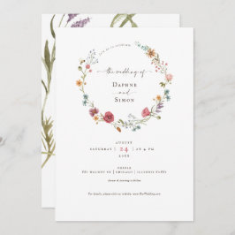 Wilde bloemen Waterverf Manuscript Uitnodiging