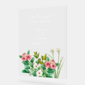 Wilde bloemen Waterverf Periwinkle bruiloft Welkom Acryl Bord (Hoek)