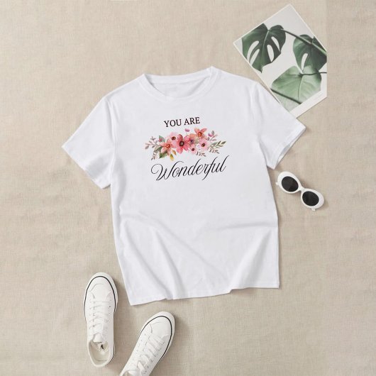 Wilde bloemen Waterverf Quote T-shirt