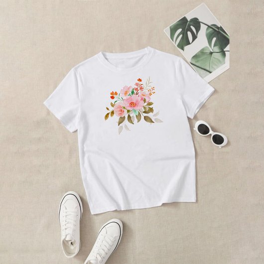 Wilde bloemen Waterverf Quote T-shirt