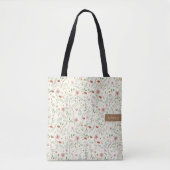 Wilde bloemen waterverf schattige stijlvolle naam tote bag (Voorkant)