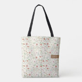 Wilde bloemen waterverf schattige stijlvolle naam tote bag (Achterkant)