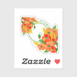 Wilde bloemen waterverf sticker