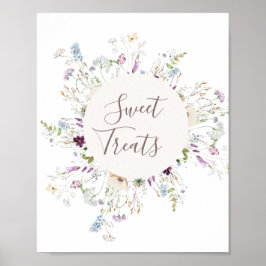 Wilde bloemen waterverf Sweet Behandelt Poster