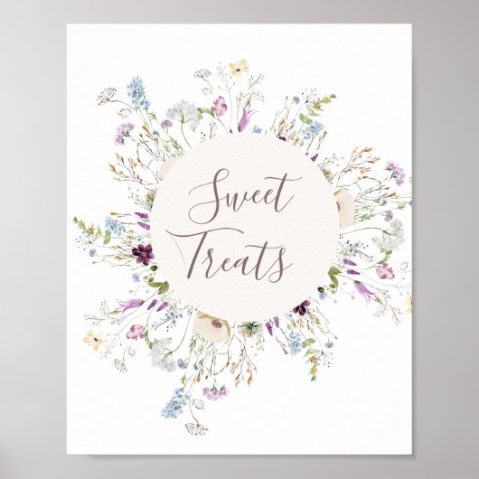 Wilde bloemen waterverf Sweet Behandelt Poster (Voorkant)