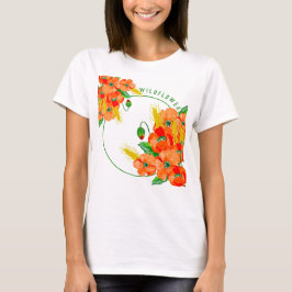 Wilde bloemen waterverf t-shirt