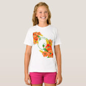 Wilde bloemen waterverf t-shirt (Voorkant volledig)