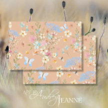 Wilde bloemen Waterverf vlindervlinderontbinding