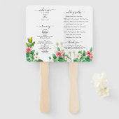 Wilde bloemen Waterverf weddenschap Handwaaier (Voorkant en achterkant)