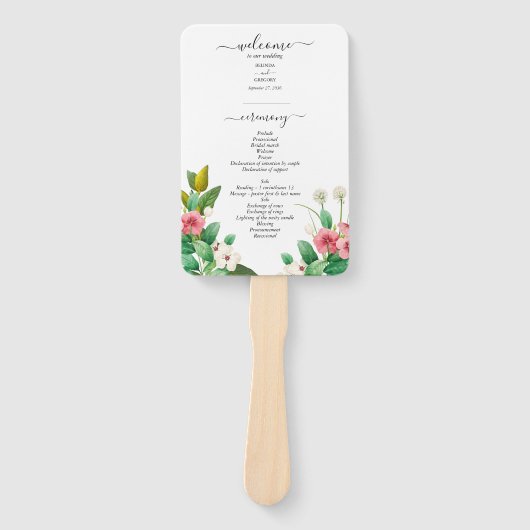 Wilde bloemen Waterverf weddenschap Handwaaier (Voorkant)