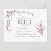 Wilde bloemen Waterverf Wedding RSVP Uitnodiging Briefkaart (Voorkant)