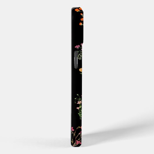 Wilde bloemen Waterverf Zwarte Botanische Bloemen Case-Mate iPhone Case (Achterkant / Rechts)