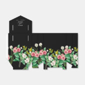 Wilde bloemen Waterverf Zwarte bruiloft Bedankdoosjes (Uitgevouwen)