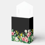 Wilde bloemen Waterverf Zwarte bruiloft Bedankdoosjes (Geopend)