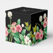 Wilde bloemen Waterverf Zwarte bruiloft Bedankdoosjes (Achterkant)