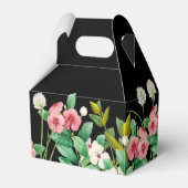 Wilde bloemen Waterverf Zwarte bruiloft Bedankdoosjes (Achterkant)