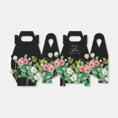 Wilde bloemen Waterverf Zwarte bruiloft Bedankdoosjes (Uitgevouwen)