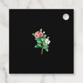 Wilde bloemen Waterverf Zwarte bruiloft Bedankjes Labels (Achterkant)