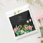 Wilde bloemen Waterverf Zwarte bruiloft Bedankzakje (Gezegeld)