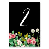 Wilde bloemen Waterverf Zwarte bruiloft Kaart (Achterkant)