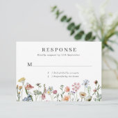 wilde bloemen Weddenschap RSVP-Kaart RSVP Kaartje (Staand voorkant)