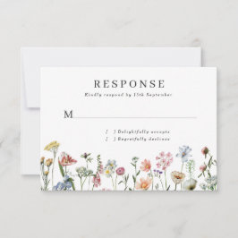  wilde bloemen Weddenschap RSVP-Kaart RSVP Kaartje