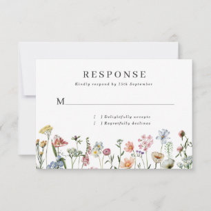 wilde bloemen Weddenschap RSVP-Kaart RSVP Kaartje
