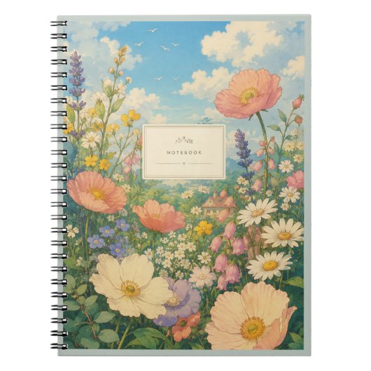 Wilde Bloemen Weide Cottage Notitieboek (Voorkant)